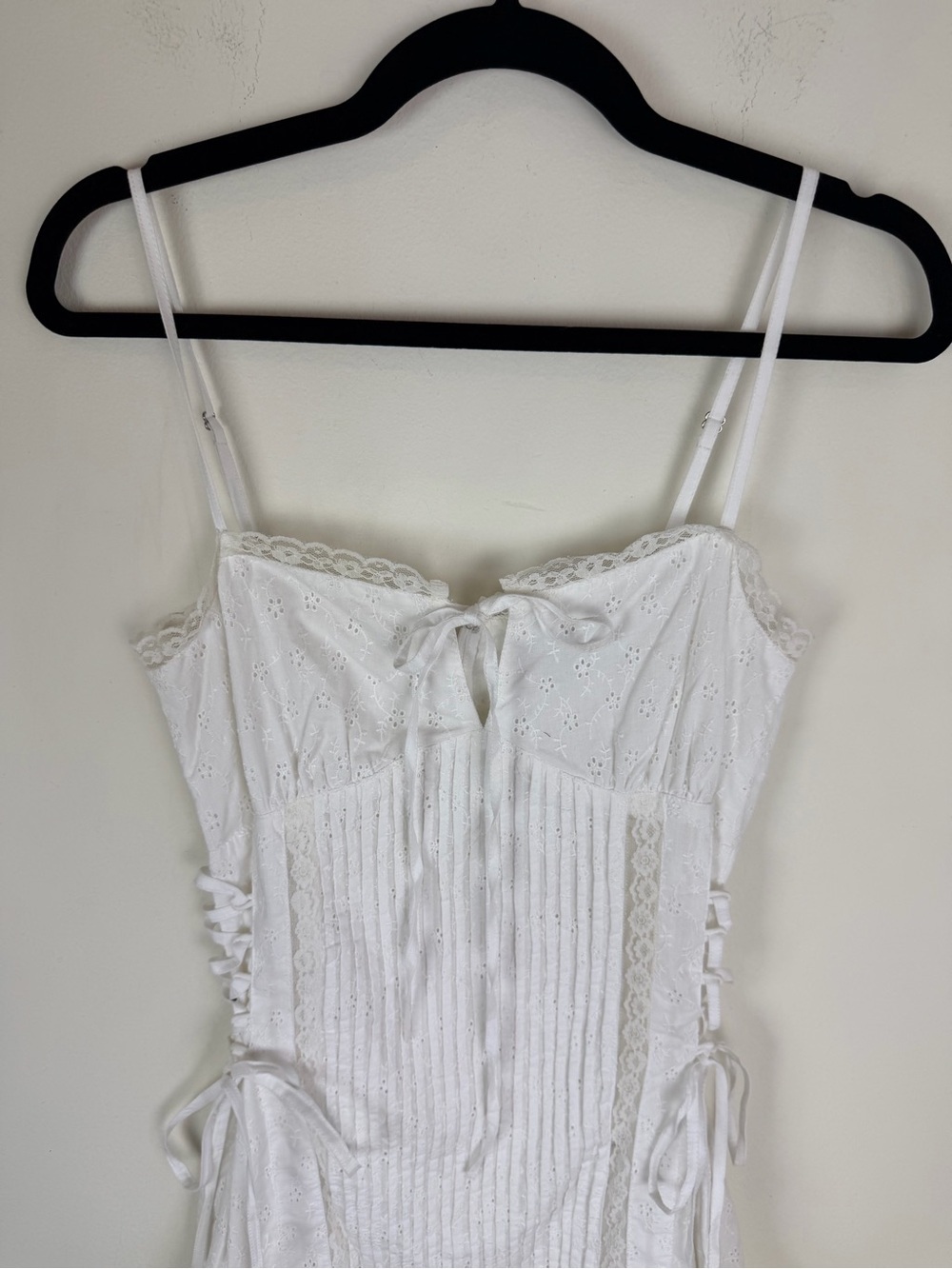 NWT Praerie White Eyelet Lace 100% Cotton Mini Dress size XS - Picture 3 of 7